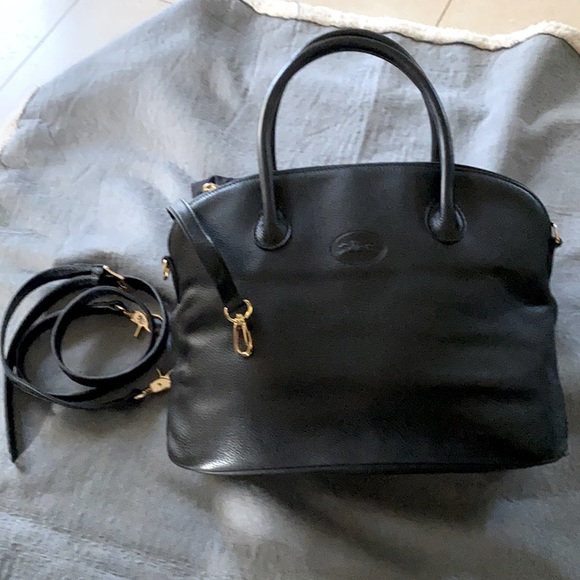 Longchamp Handbags - Long Champ Leather Satchel in Black
